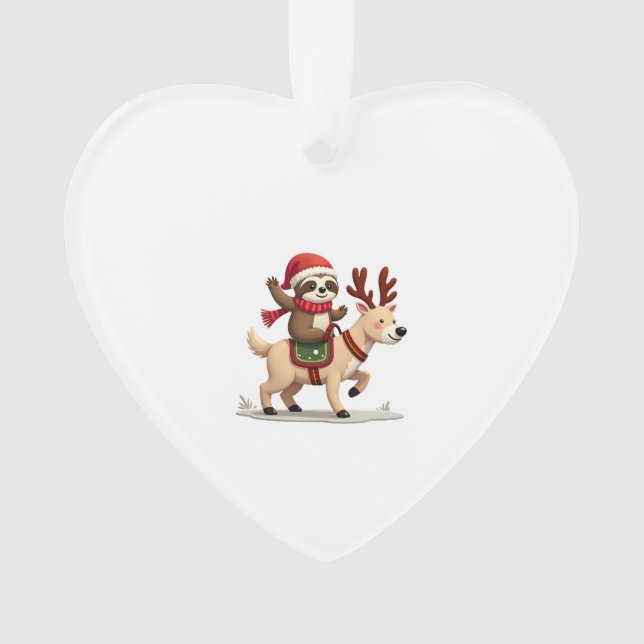 Alpaca Sloth Christmas (3) Ornament (Front)
