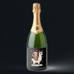 Alpaca Sloth Christmas (3) Sparkling Wine Label<br><div class="desc">Alpaca Sloth Christmas (3)</div>