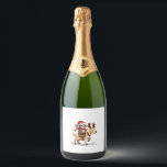 Alpaca Sloth Christmas (3) Sparkling Wine Label<br><div class="desc">Alpaca Sloth Christmas (3)</div>