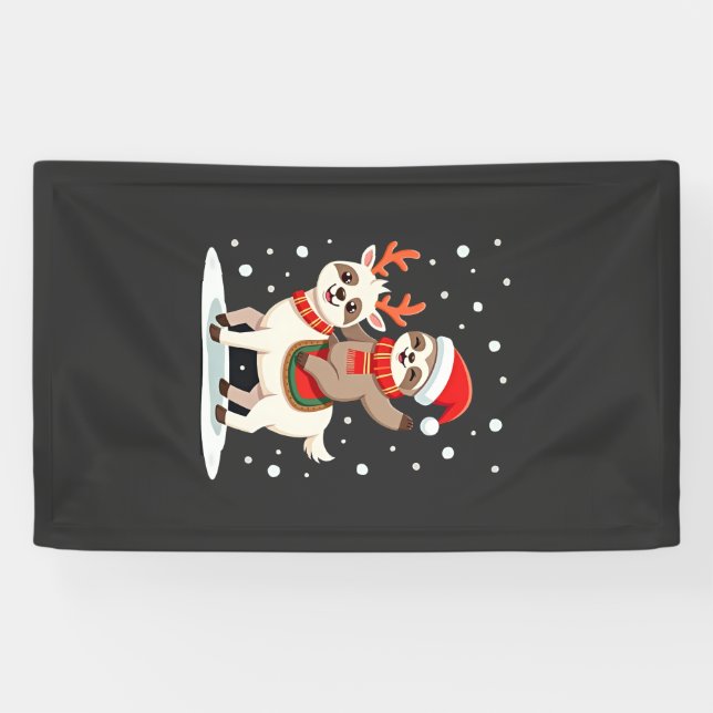 Alpaca Sloth Christmas (4) Banner (Horizontal)