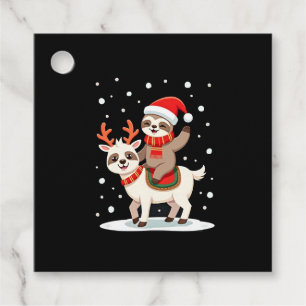 Alpaca Sloth Christmas (4) Favour Tags