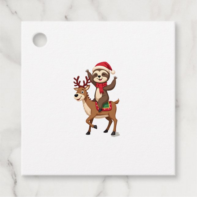 Alpaca Sloth Christmas (4) Favour Tags (Front)