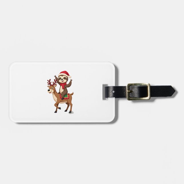 Alpaca Sloth Christmas (4) Luggage Tag (Front Horizontal)
