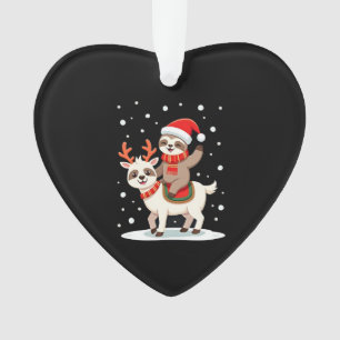 Alpaca Sloth Christmas (4) Ornament