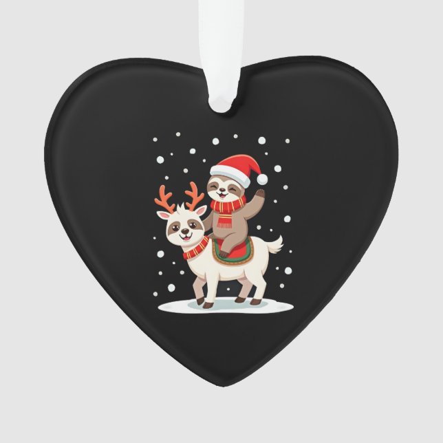 Alpaca Sloth Christmas (4) Ornament (Front)