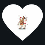 Alpaca Sloth Christmas Heart Sticker<br><div class="desc">Alpaca Sloth Christmas</div>