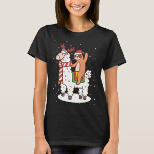 Alpaca Sloth Christmas Mask T-Shirt