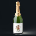 Alpaca Sloth Christmas Sparkling Wine Label<br><div class="desc">Alpaca Sloth Christmas</div>