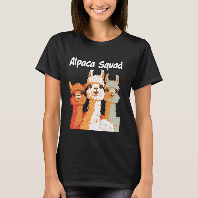 Alpaca Squad TShirt for Alpaca Lover Shirt Cool Al (Front)
