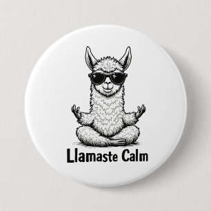 Alpaca Stay Calm Llamaste LLama Yoga Funny 7.5 Cm Round Badge