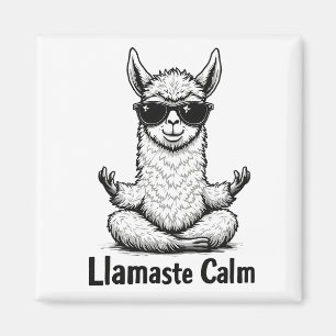 Alpaca Stay Calm Llamaste LLama Yoga Funny Magnet