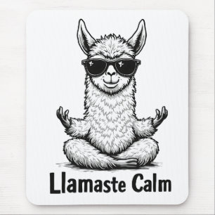 Alpaca Stay Calm Llamaste LLama Yoga Funny Mouse Mat