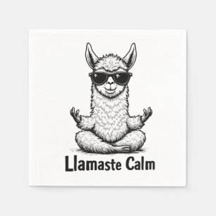 Alpaca Stay Calm Llamaste LLama Yoga Funny  Napkin
