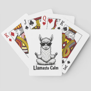 Alpaca Stay Calm Llamaste LLama Yoga Funny Playing Cards