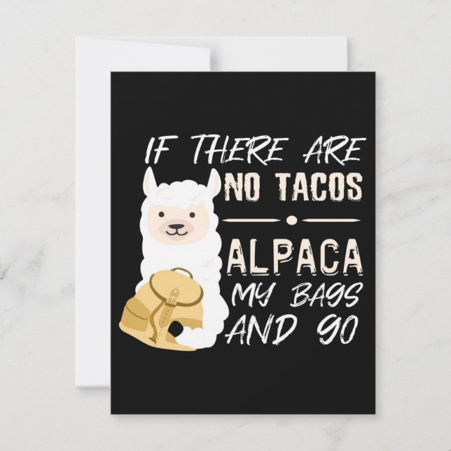 Alpaca Taco Tacos Alpaca Invitation (Front)