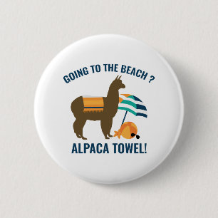 Alpaca Towel 6 Cm Round Badge