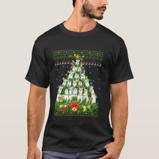 Alpaca Ugly Xmas Lights Santa Alpaca Christmas Tre T-Shirt