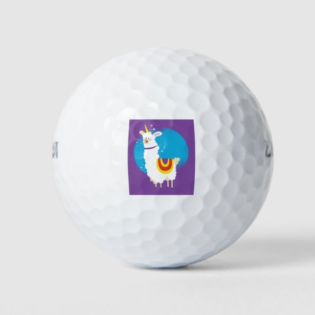 Alpaca Unicorn Golf Balls (Front)
