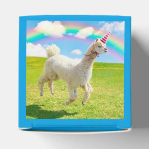 Alpaca Unicorn Under Rainbow Sky Favour Box
