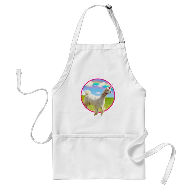 Alpaca Unicorn Under Rainbow Sky Standard Apron (Front)