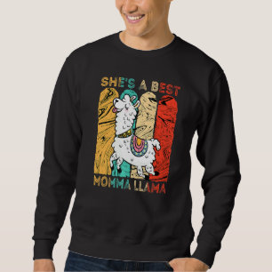 Alpaca Vintage She's A Best Momma Llama Mummy Moth Sweatshirt