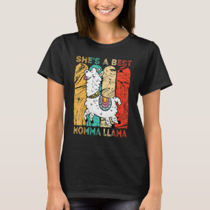 Alpaca Vintage She's A Best Momma Llama Mummy Moth T-Shirt