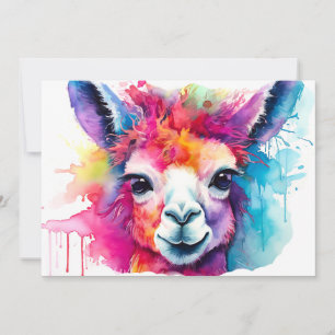 Alpaca Watercolor #217 Holiday Card
