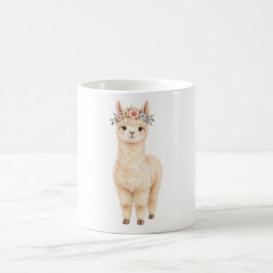 Alpaca Wearing a Flower Crown Coffee Mug