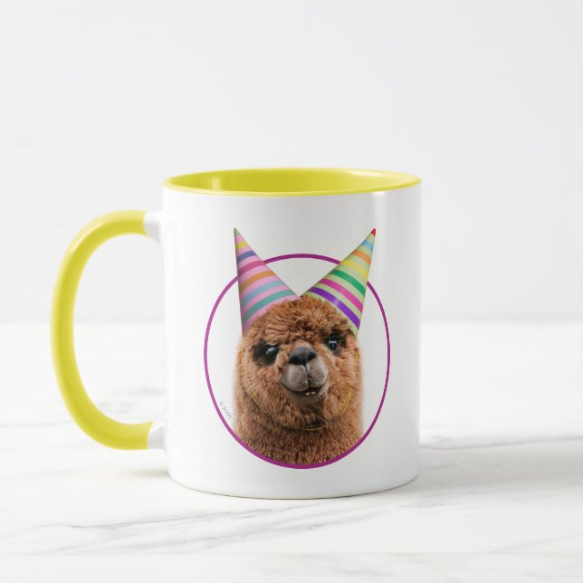 Alpaca Wearing Party Hats Mug (Left)