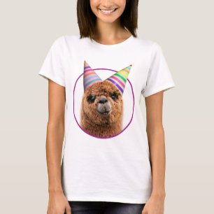 Alpaca Wearing Party Hats T-Shirt