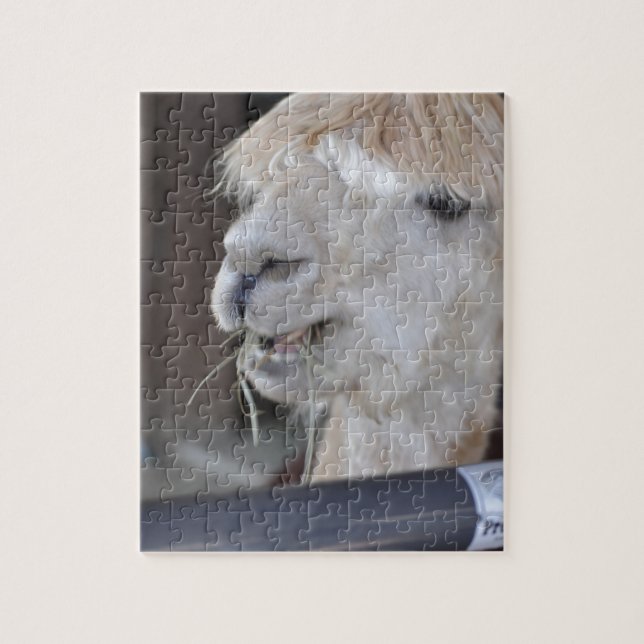 Alpaca, White Jigsaw Puzzle (Vertical)