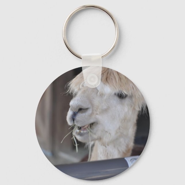 Alpaca, White Key Ring (Front)