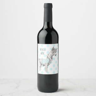 Alpaca Wine (or Champagne) Bottle Label