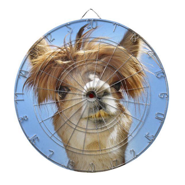 Alpaca with Crazy Hair Dartboard (Front)