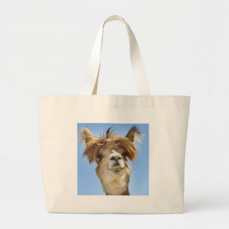 Alpaca with Crazy Hair Large Tote Bag