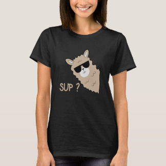Alpaca with glasses  saying llama T-Shirt