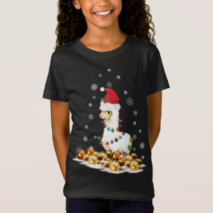 Alpaca With Santa Hat Christmas Alpaca T-Shirt