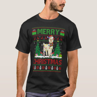 Alpaca   Xmas Tree Lights Ugly Santa Alpaca Christ T-Shirt