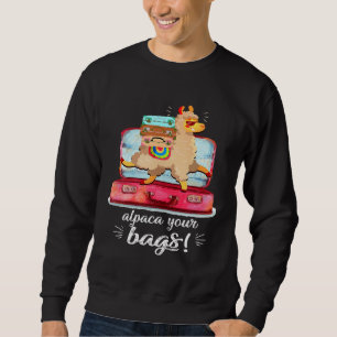 Alpaca Your Bags Cool Llama Vacation Summer Travel Sweatshirt