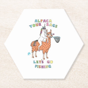Alpaca Your Bags Let s Go Fishing Unicorn Paper Coaster