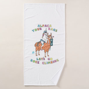 Alpaca Your Bags Let s Go Rock Climbing Unicorn Bath Towel