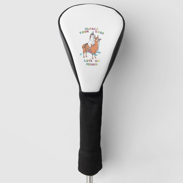 Alpaca Your Bags Let s Go Skiing Unicorn Golf Head Cover (Front)