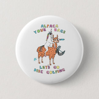 Alpaca-Your-Bags-Let's-Play-Disc-Golf-Unicorn- 6 Cm Round Badge