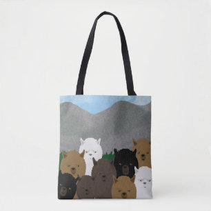 Alpacas Allover Tote Bag