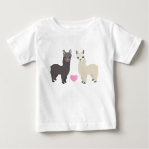 Alpacas and Heart Baby T-Shirt