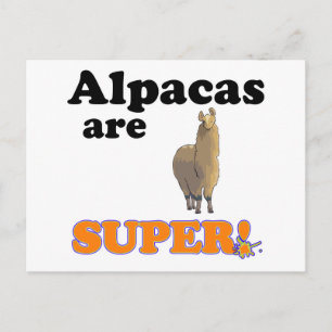 alpacas are super postcard
