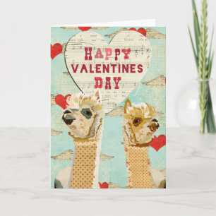 Alpacas Heart Valentine Card