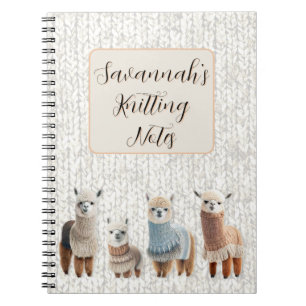 Alpacas in Sweaters Personalized Knitting Notebook