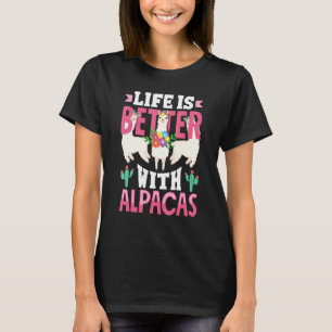 Alpacas Mammals LLamas Alpaca   With Alpacas T-Shirt