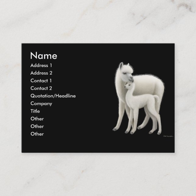 Alpacas Profile Card (Front)